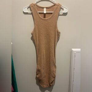 Ribbed Brown Mini Dress